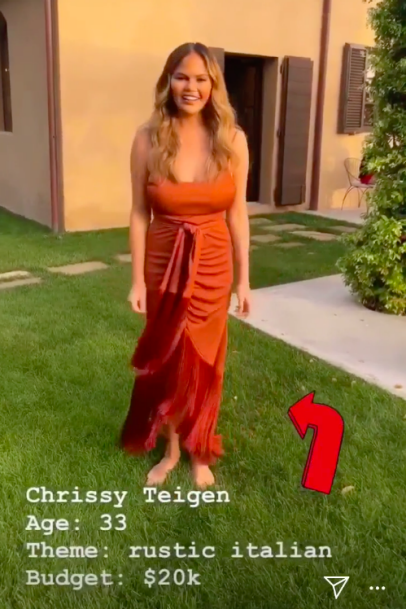 Chrissy teigen red wedding dress best sale